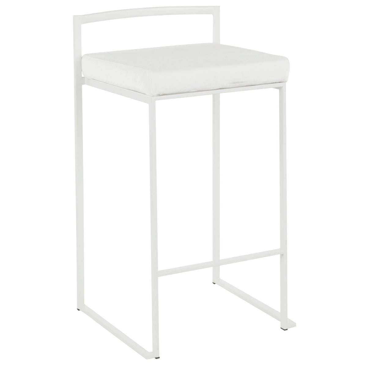 Stackable Counter Stool with Padded Comfort Seat white steel frame HouseOfZazla on Tampa Home & Garden Store