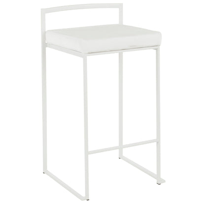Stackable Counter Stool with Padded Comfort Seat white steel frame HouseOfZazla on Tampa Home & Garden Store