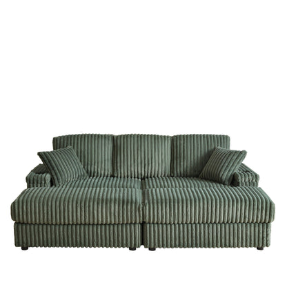 3 Seater Sofa With 2 Ottomans and Storage