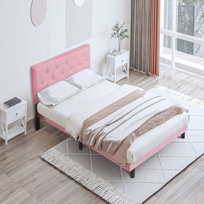 Modern Upholstered Bed Frame with Headboard