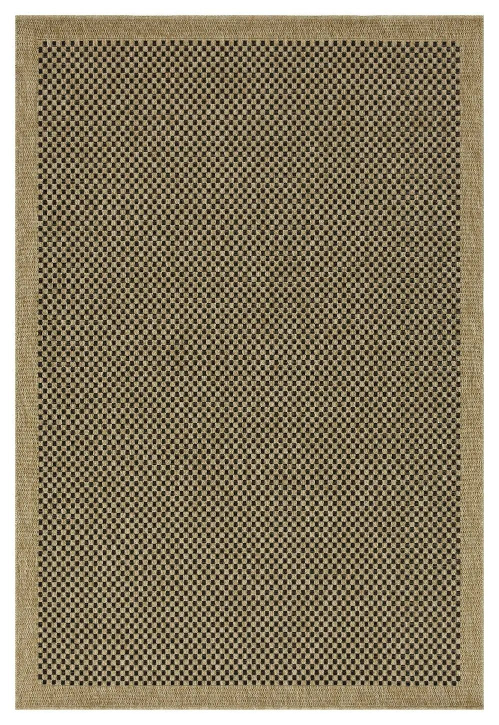 Earth area rug indoor/outdoor, black/beige checkerboard, polypropylene/jute on Tampa Home & Garden Store