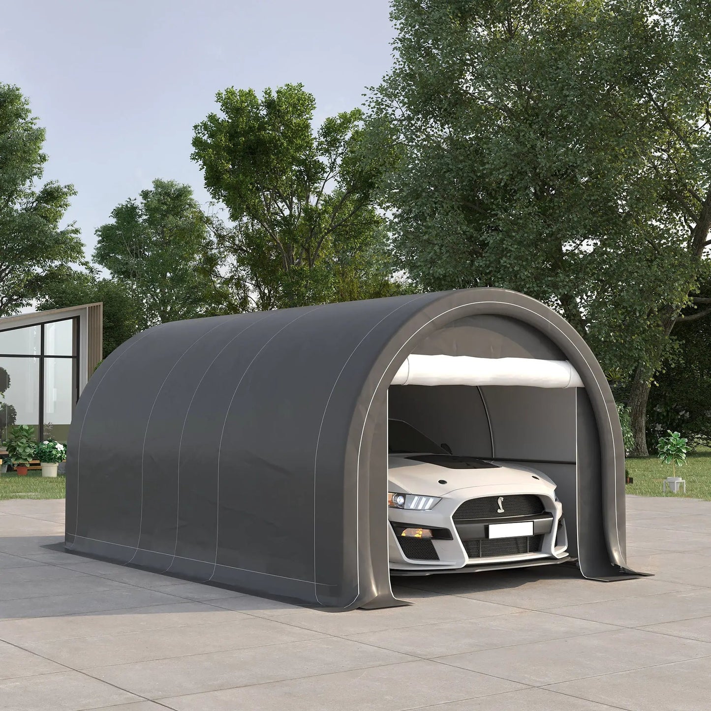 Outsunny 10x16 Carport with Heavy Duty Tent