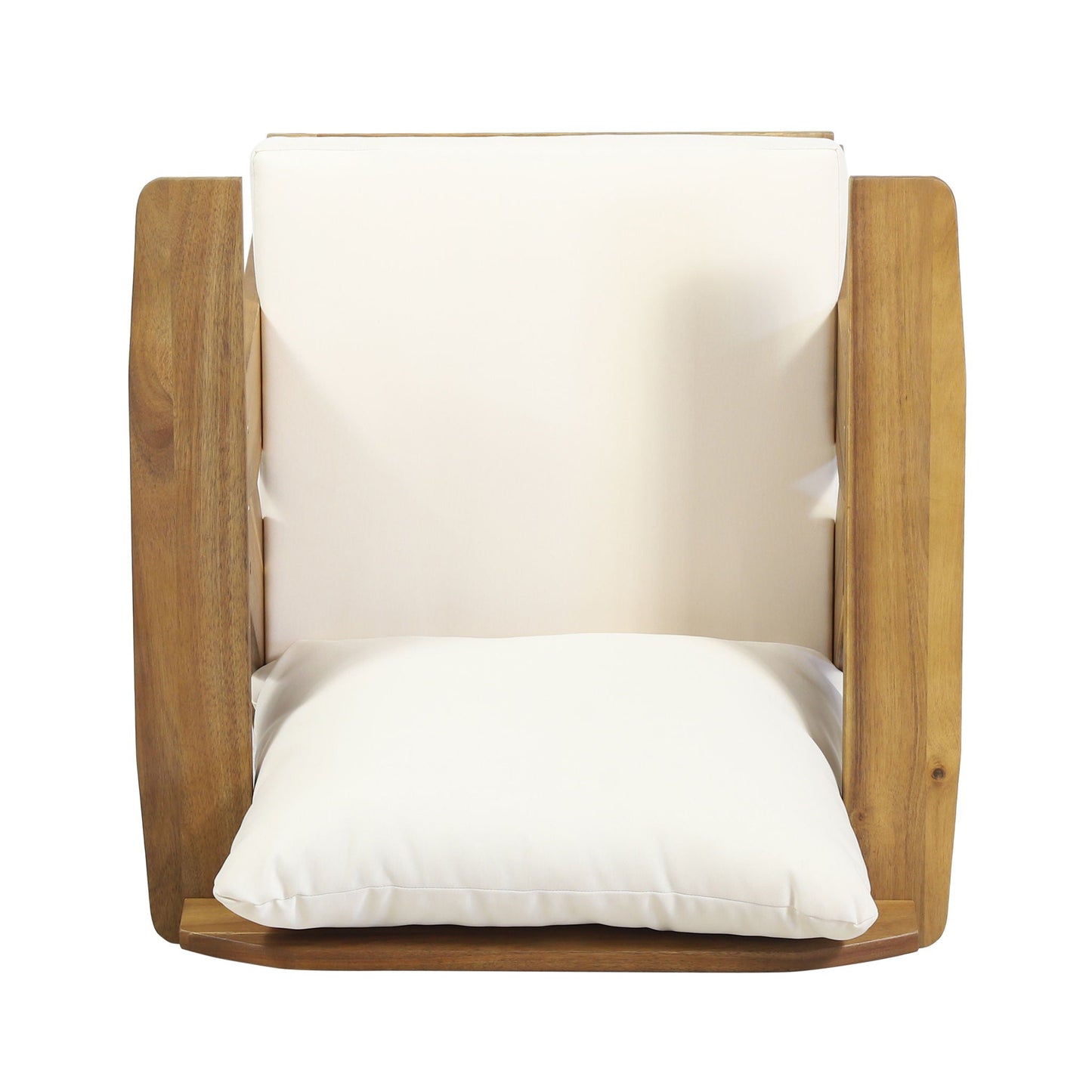 Outdoor Acacia Wood Club Chairs with Cushions (Set of 2), teak and beige by HouseOfZazla on Tampa Home & Garden Store