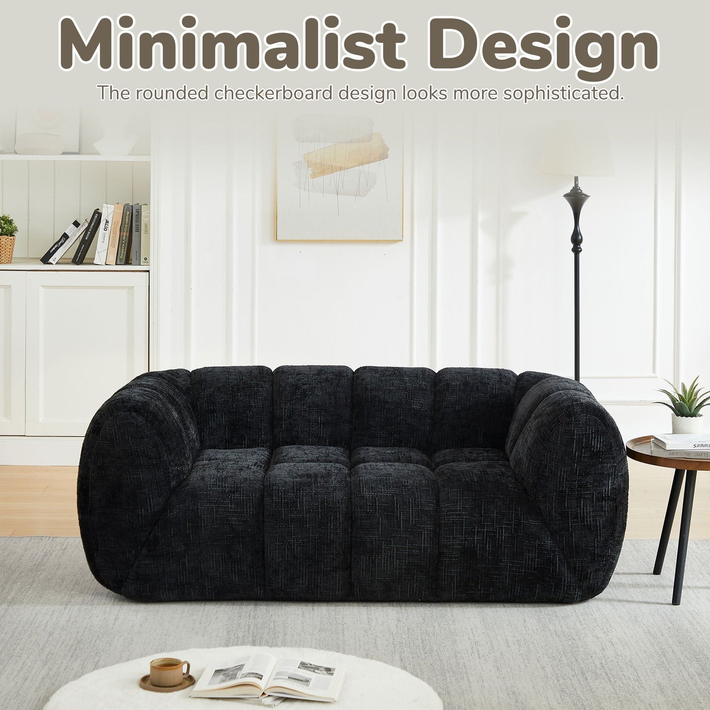Rounded Cloud Sofa and Piano Key Backrest Design