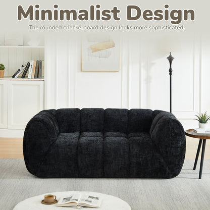 Rounded Cloud Sofa and Piano Key Backrest Design