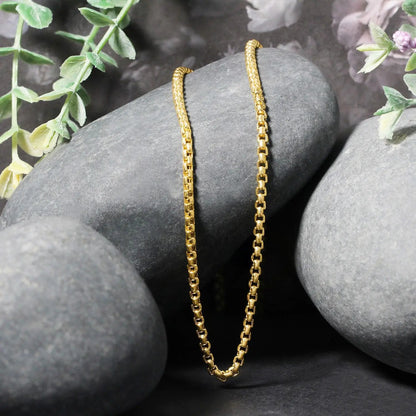 2.4mm 14k yellow gold round box chain necklace on Tampa Home & Garden Store