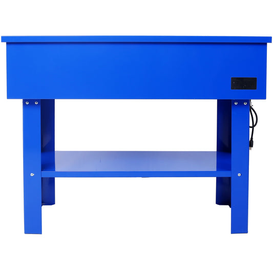 Laveuse de pièces 40 gallons Capacité de solvant 24 gallons Débit maximal de la pompe 5 gallons par minute Acier robuste Revêtement en poudre bleu