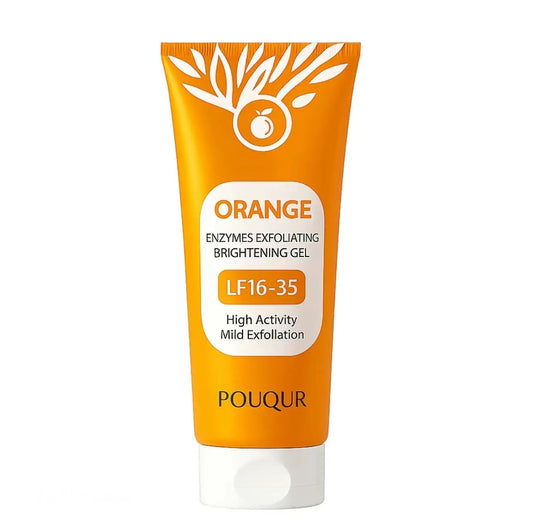 Orange enzymatic exfoliating gel tube LF16-35, mild exfoliation Pouqr brand on Tampa Home & Garden Store