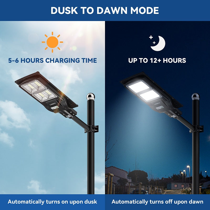 90W 120W Solar street LED lights -warm white/ white - Tampa Home & Garden Store