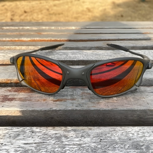 OutdoorPro Polarized Sport Sunglasses gray frame orange mirrored lenses on Tampa Home & Garden Store
