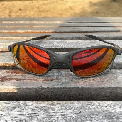 OutdoorPro Polarized Sport Sunglasses gray frame orange mirrored lenses on Tampa Home & Garden Store