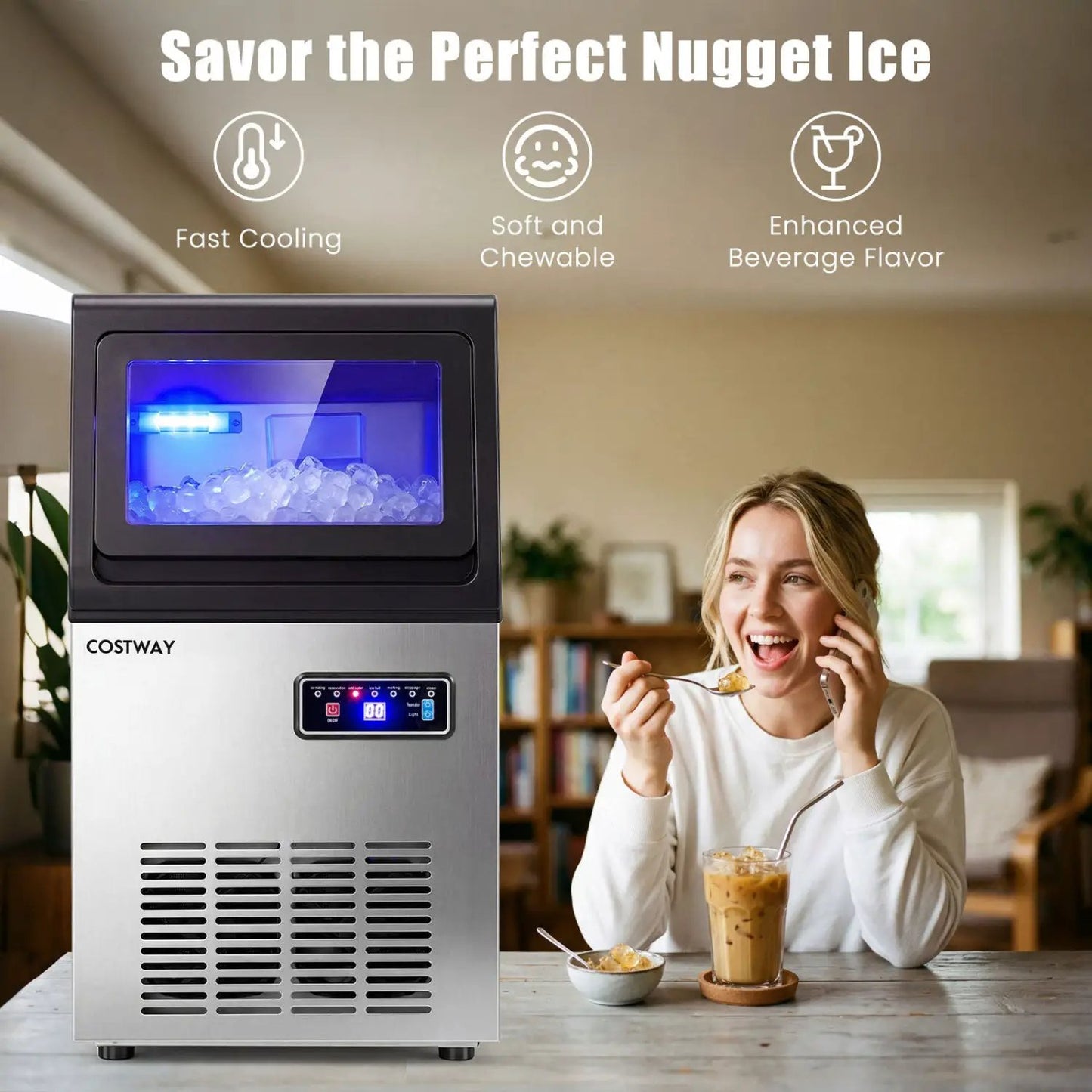 90 Lbs Nugget Ice Maker for the Commercial Use