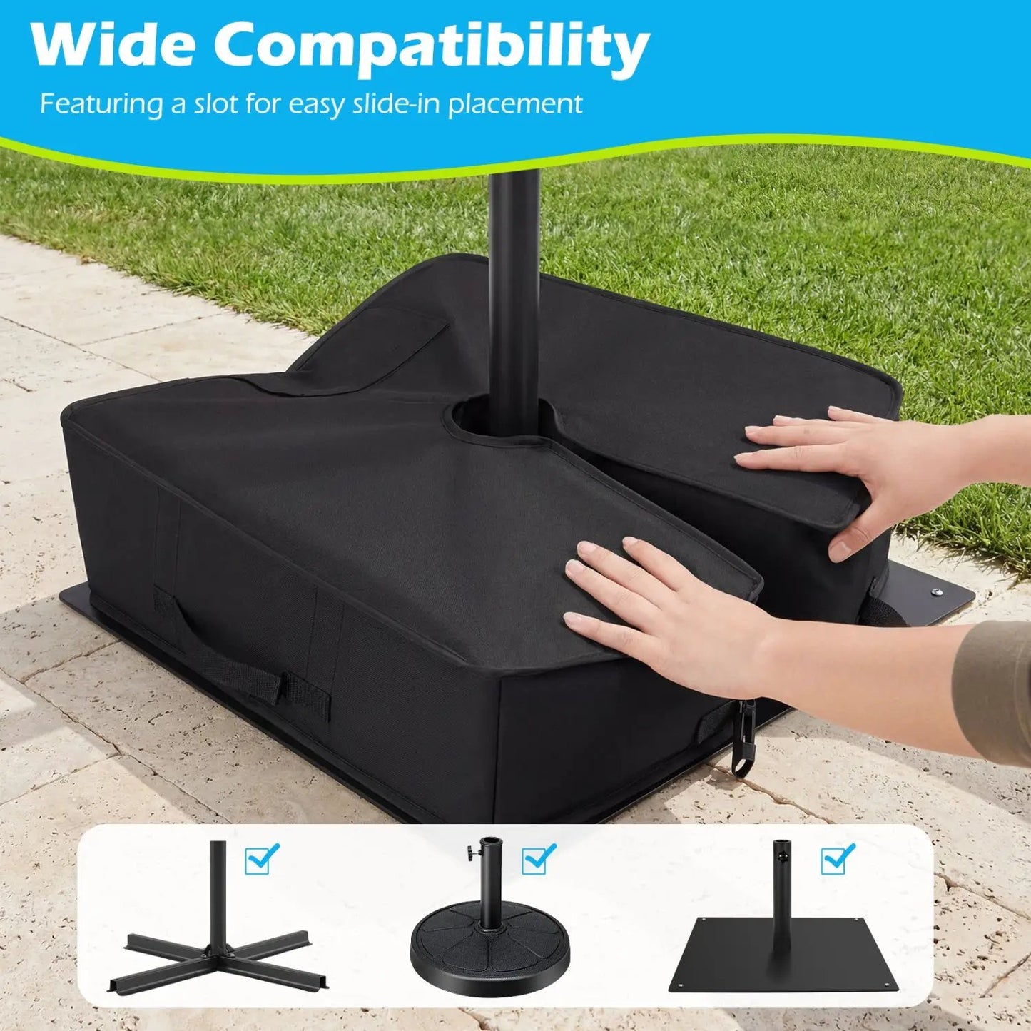 90 Pounds Sand Fillable Umbrella Base Weight