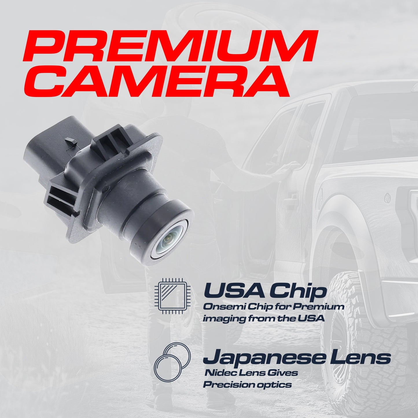 Ford Ranger OEM backup camera KB3Z-19G490-B by Master Tailgaters; compact black camera housing on Tampa Home & Garden Store