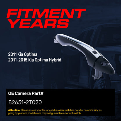Exterior door handle for Kia Optima 2011 Front Left, black/chrome OE 82651-2T020 on Tampa Home & Garden Store