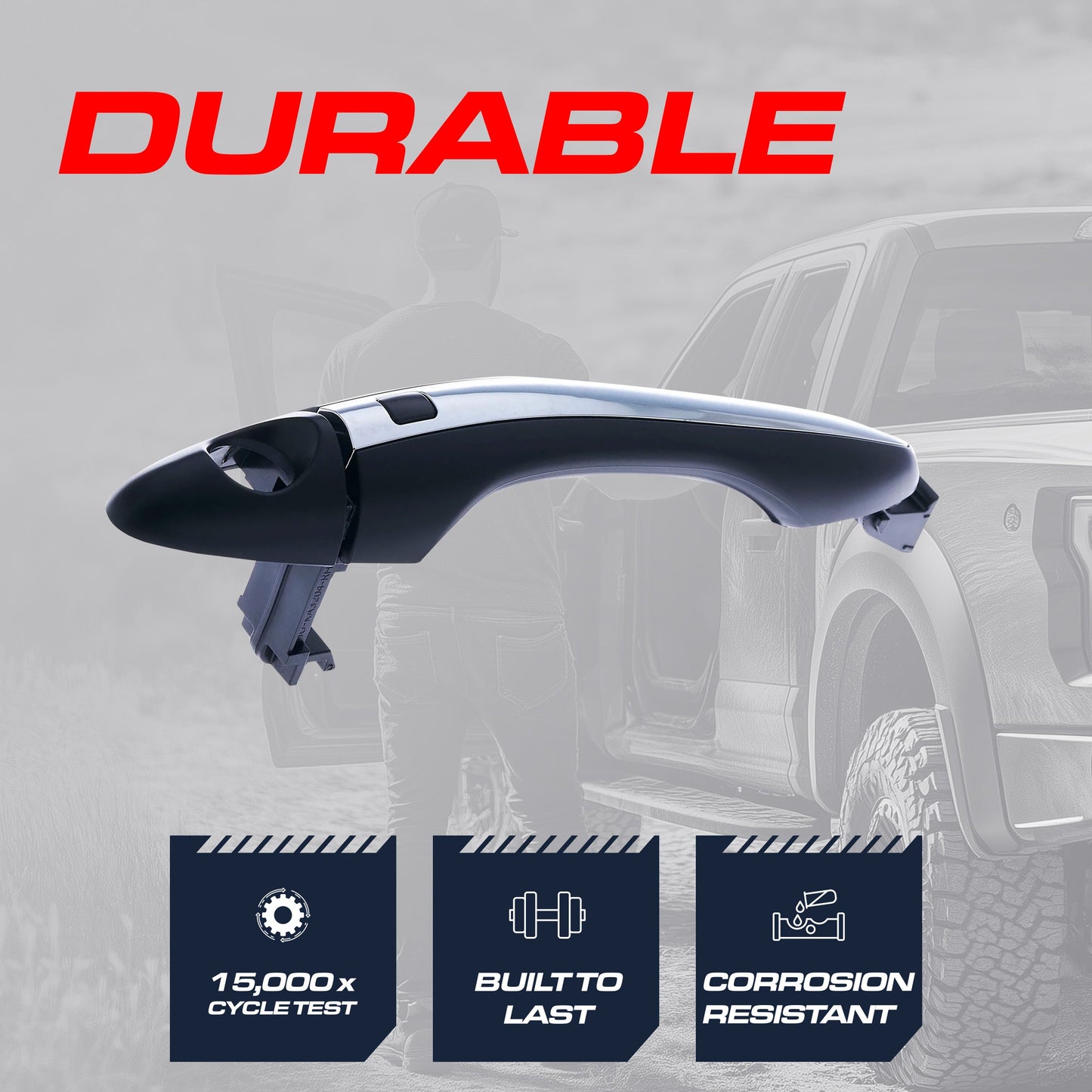 Exterior door handle for Kia Optima 2011 front left, black with chrome, Master Tailgaters on Tampa Home & Garden Store