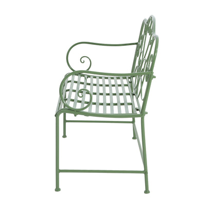 Sunnydaze Green Garden Bench and Solid Iron Frame