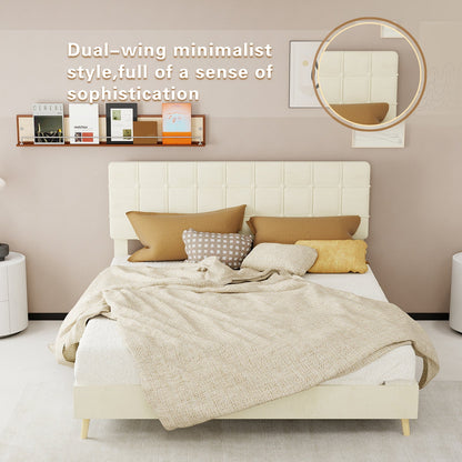 Modern Upholstered Bed Frame and Velvet Fabric