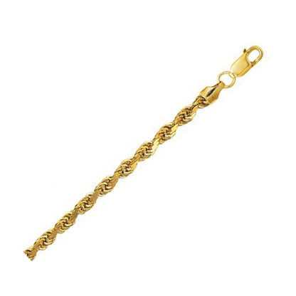 Necklace 10K yellow gold hollow diamond-cut rope chain 5.00 mm, Bids.com on Tampa Home & Garden Store