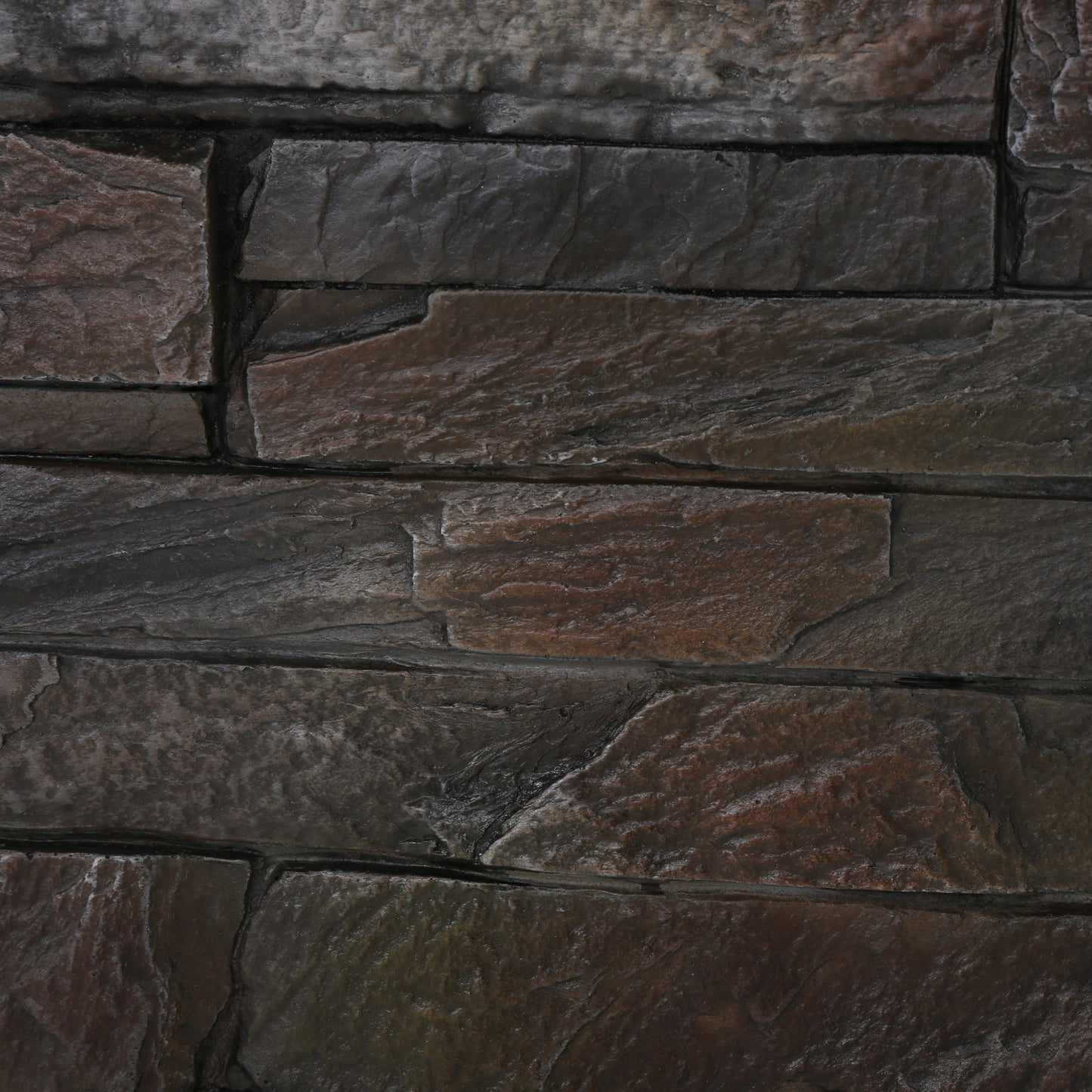 Fire Pit HouseOfZazla 33' square MGO 40000 BTU brown gray stone veneer texture on Tampa Home & Garden Store