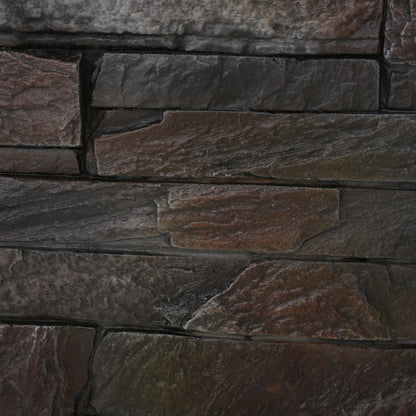 Fire Pit HouseOfZazla 33' square MGO 40000 BTU brown gray stone veneer texture on Tampa Home & Garden Store