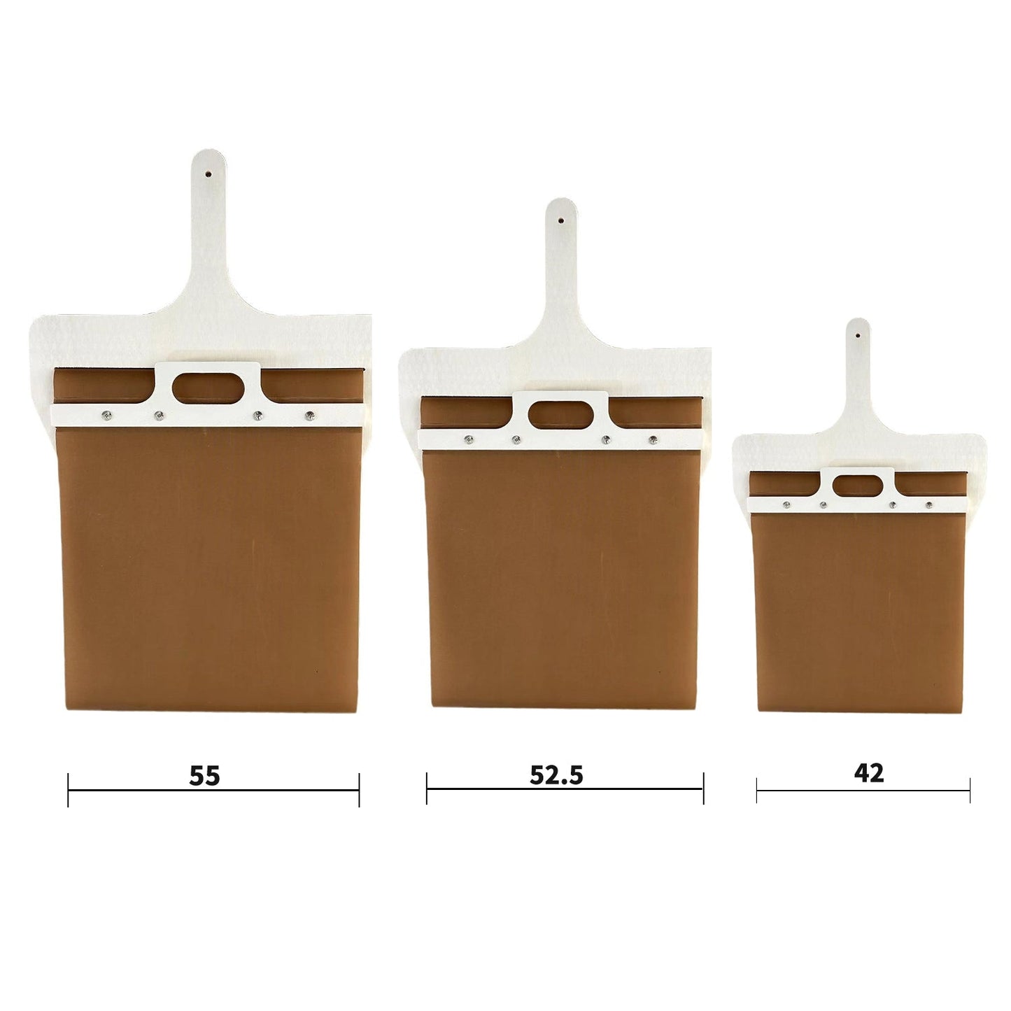 Three-size sliding pizza peels with white handles and brown boards on Tampa Home & Garden Store
