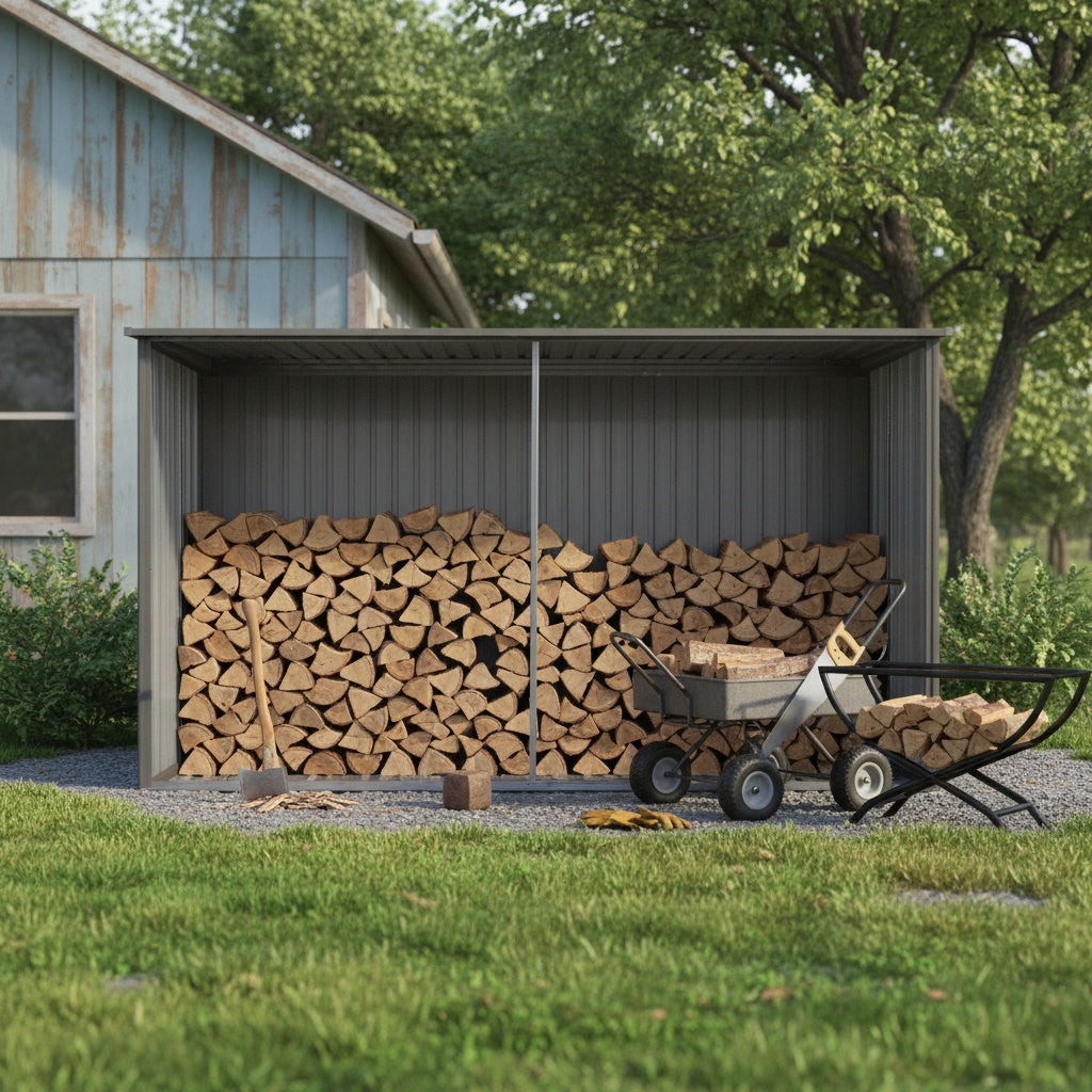 13x11 Outdoor Metal Storage Shed and Roof