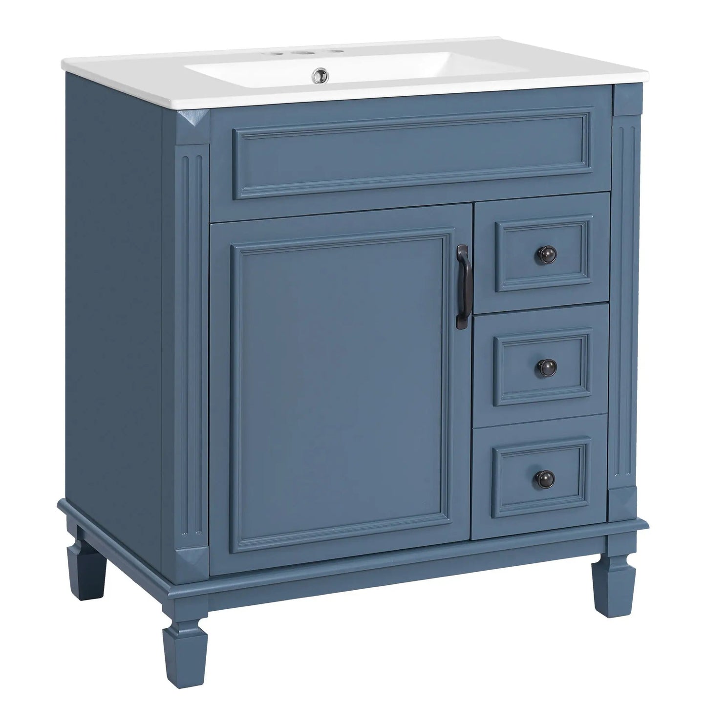 Bathroom Vanity With Sink and Cabinet Two Drawers