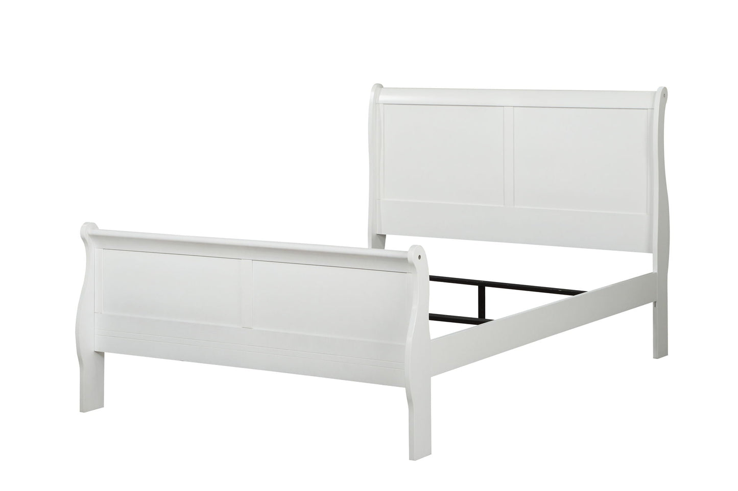 Louis Philippe Sleigh Style Bed white wooden bed with curved headboard and footboard by HouseOfZazla on Tampa Home & Garden Store