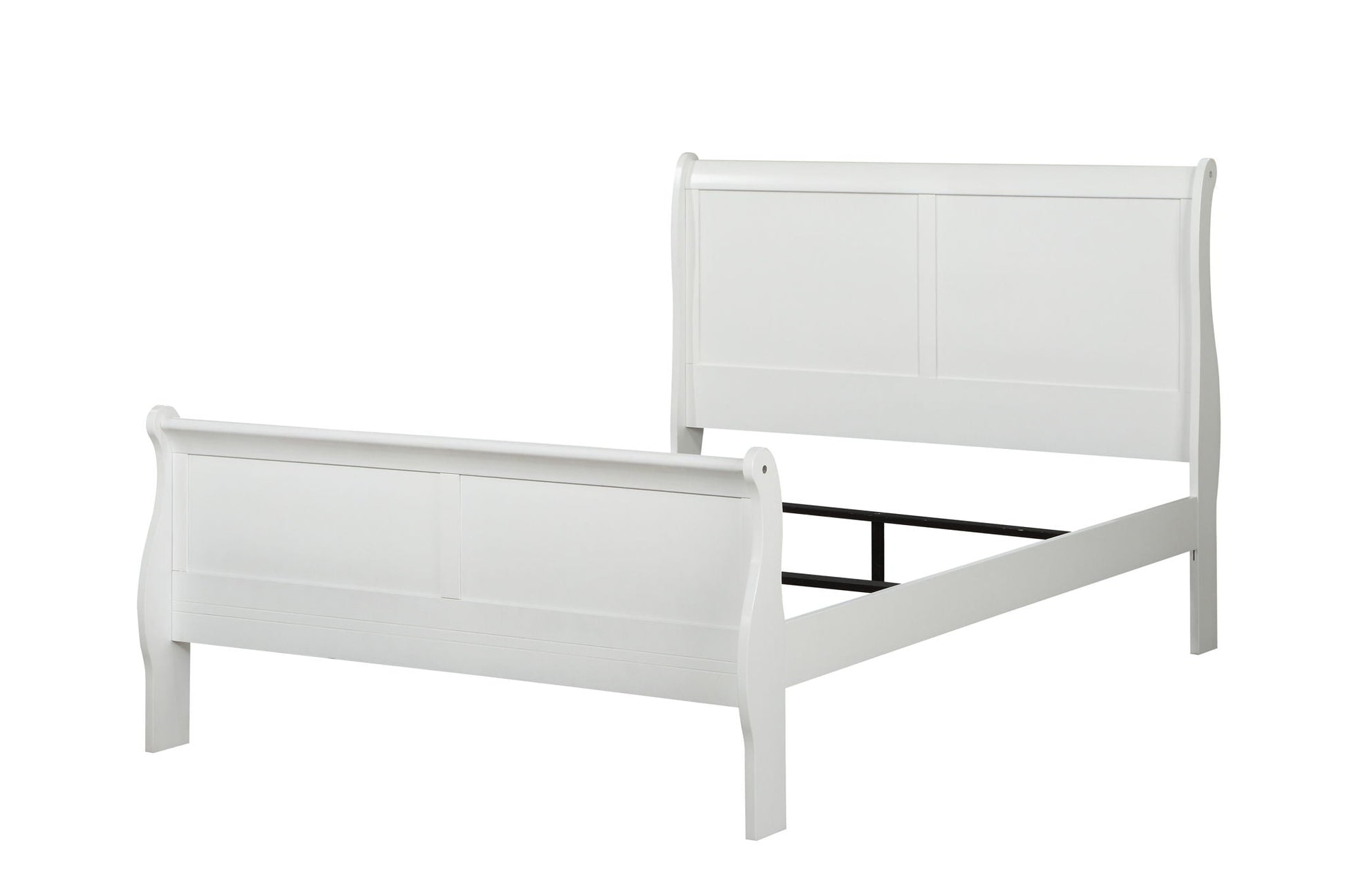 Louis Philippe Sleigh Style Bed white wooden bed with curved headboard and footboard by HouseOfZazla on Tampa Home & Garden Store