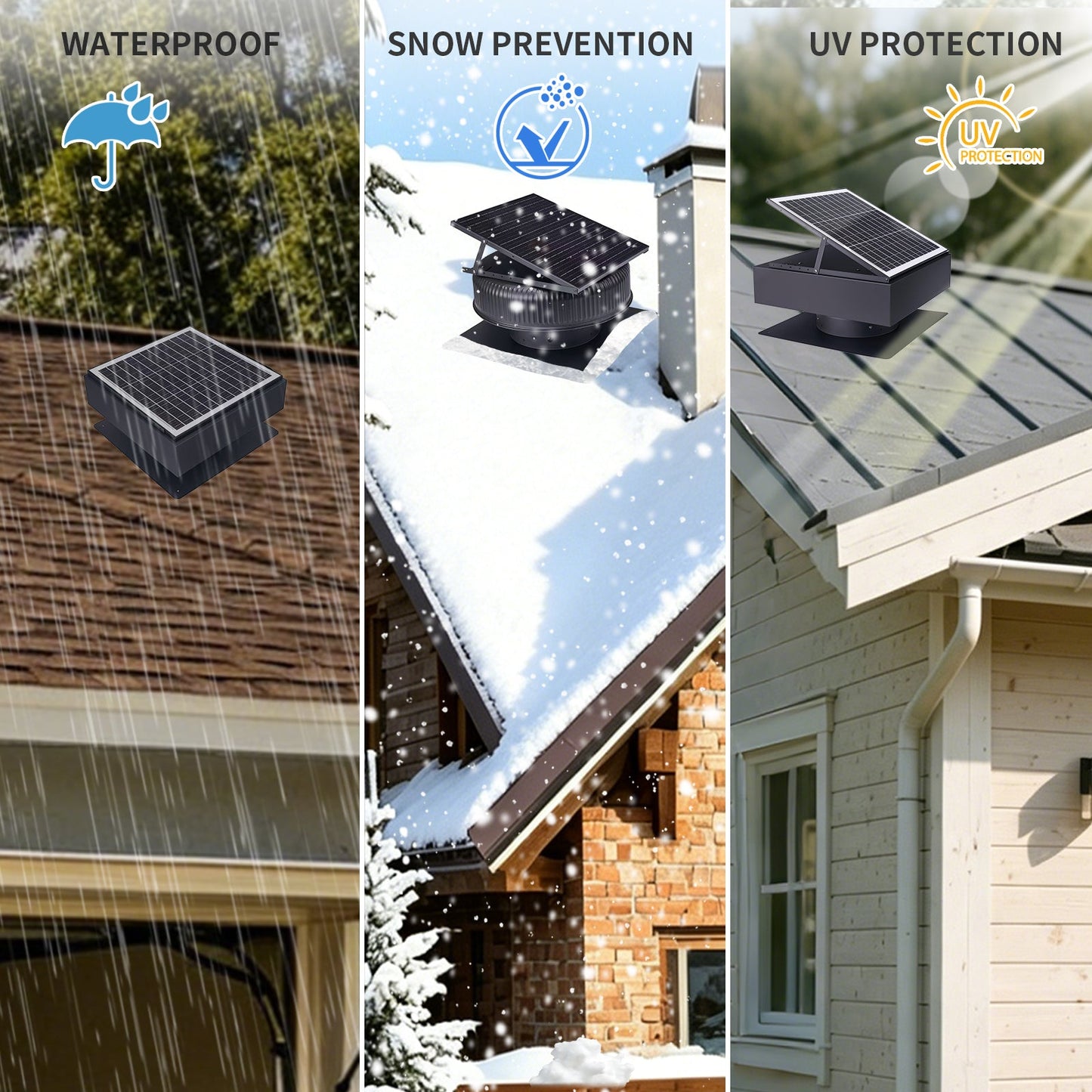12in Solar Roof Vent Fan 40W dual power with remote auto-start by HouseOfZazla (set of 3) on Tampa Home & Garden Store