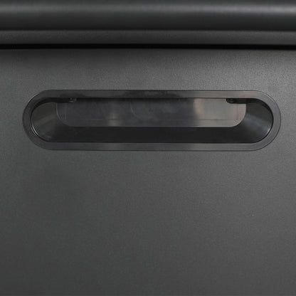 Sturdy metal tool storage cabinet front panel with oval recessed handle in black on Tampa Home & Garden Store