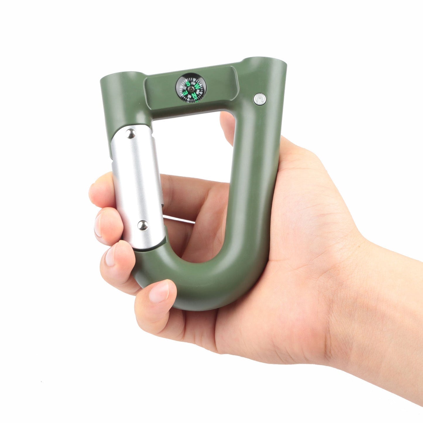 GemGear 2200mAh power bank olive green carabiner with flashlight and compass on Tampa Home & Garden Store