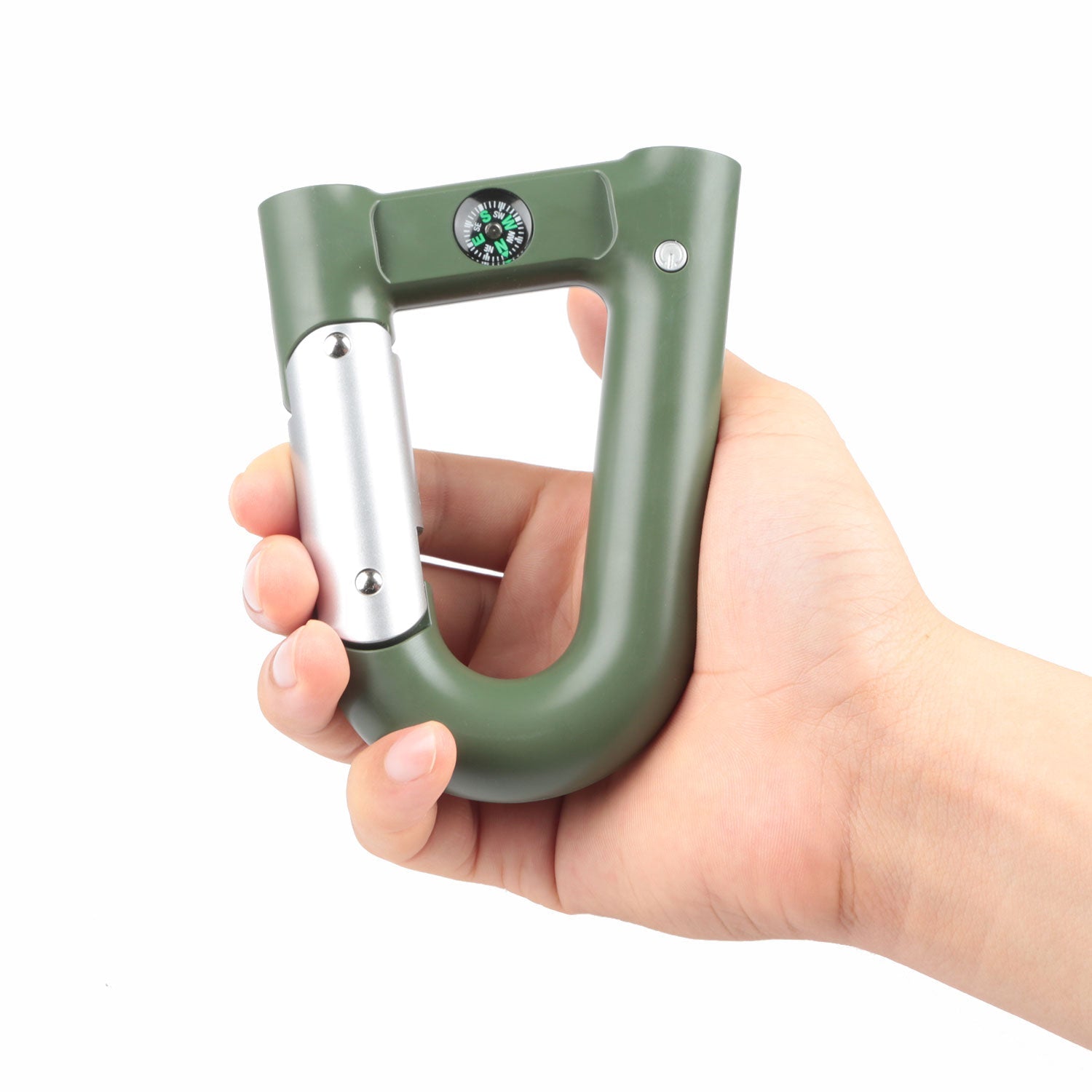 GemGear 2200mAh power bank olive green carabiner with flashlight and compass on Tampa Home & Garden Store