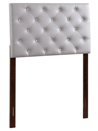Panel Headboard with Faux Jewel Button Tufting
