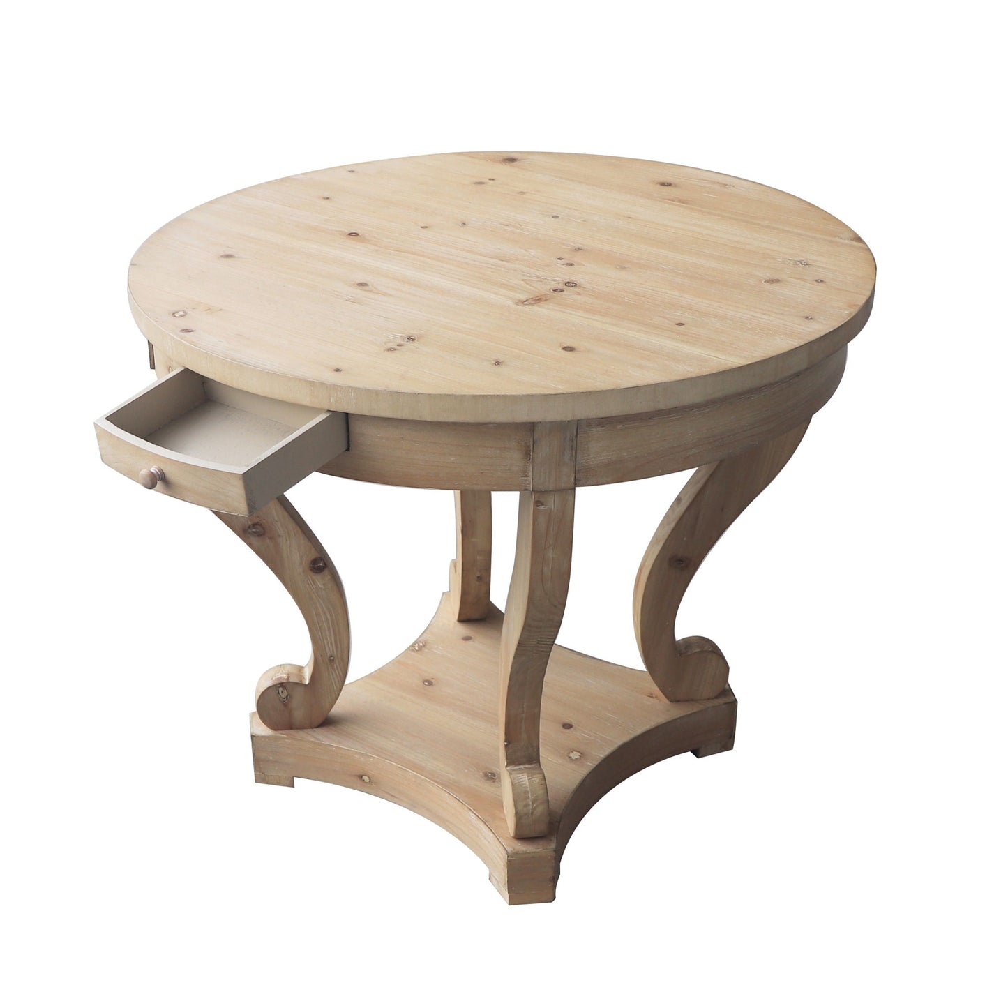 Small Round Table With Curved Legs And Drawers