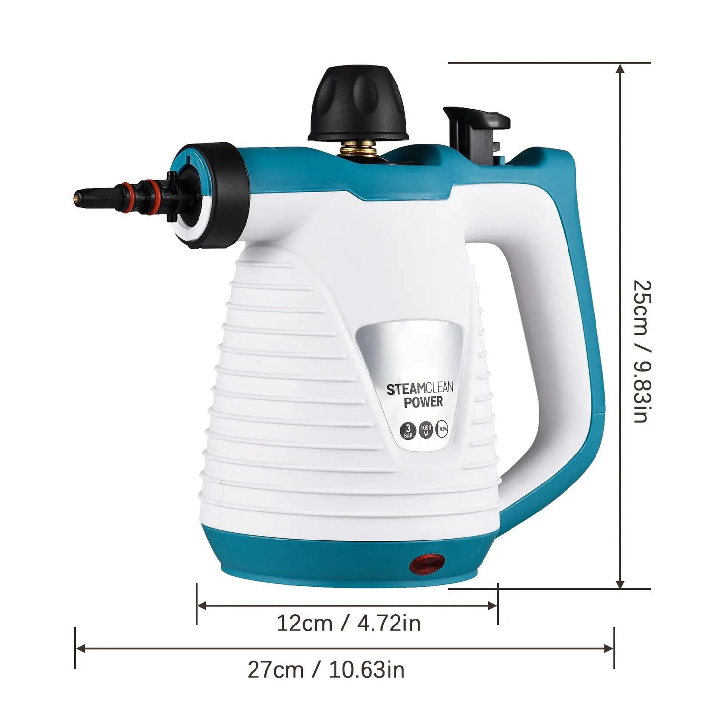 Q388 Steam Cleaner handheld teal and white with black nozzle for kitchen decontamination on Tampa Home & Garden Store