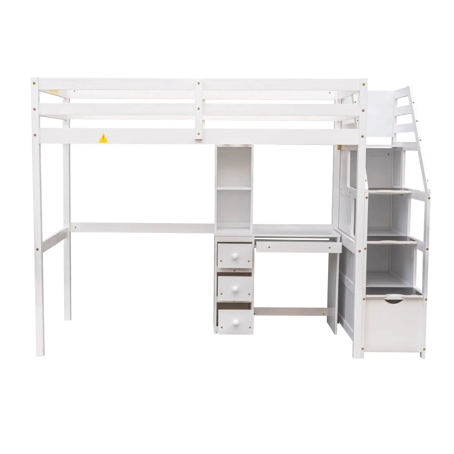 Loft Bed Standalone Bed with Storage Staircase