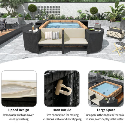 Spa Surround Outdoor Rattan Sectional Sofa Set
