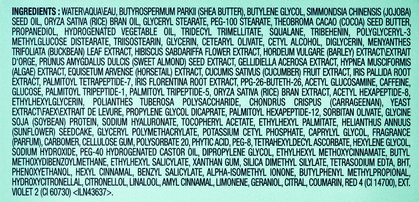 Face cream ingredients on turquoise label for Beauty Care Bag Night Cream on Tampa Home & Garden Store