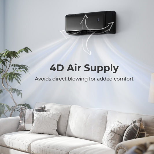 GreyVolt Series 9100 BTU 20.5 SEER2 115V WiFi Enabled Mini Split AC Compatible with Alexa Gray - Tampa Home & Garden Store