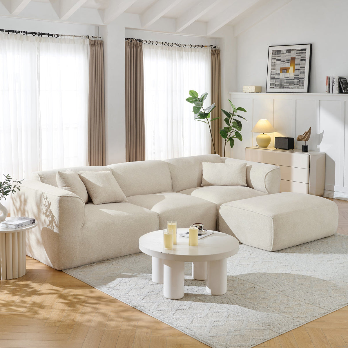 Luxury Double Needle Cut Velvet Sofa For Living