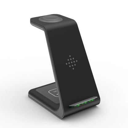 3-in-1 fast wireless charging station stand in black with green LED dock FLIPSTYLEZLLC on Tampa Home & Garden Store