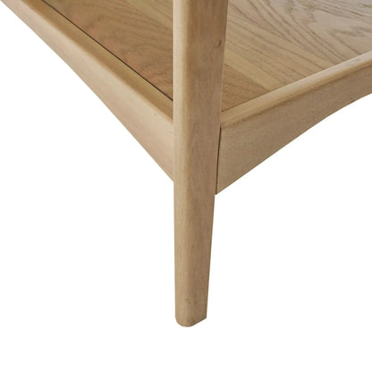Modern Table With Extra Storage coffee table in light oak finish with lower shelf on Tampa Home & Garden Store