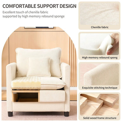 Modern Reading Armchair with Cozy Cushioned Back