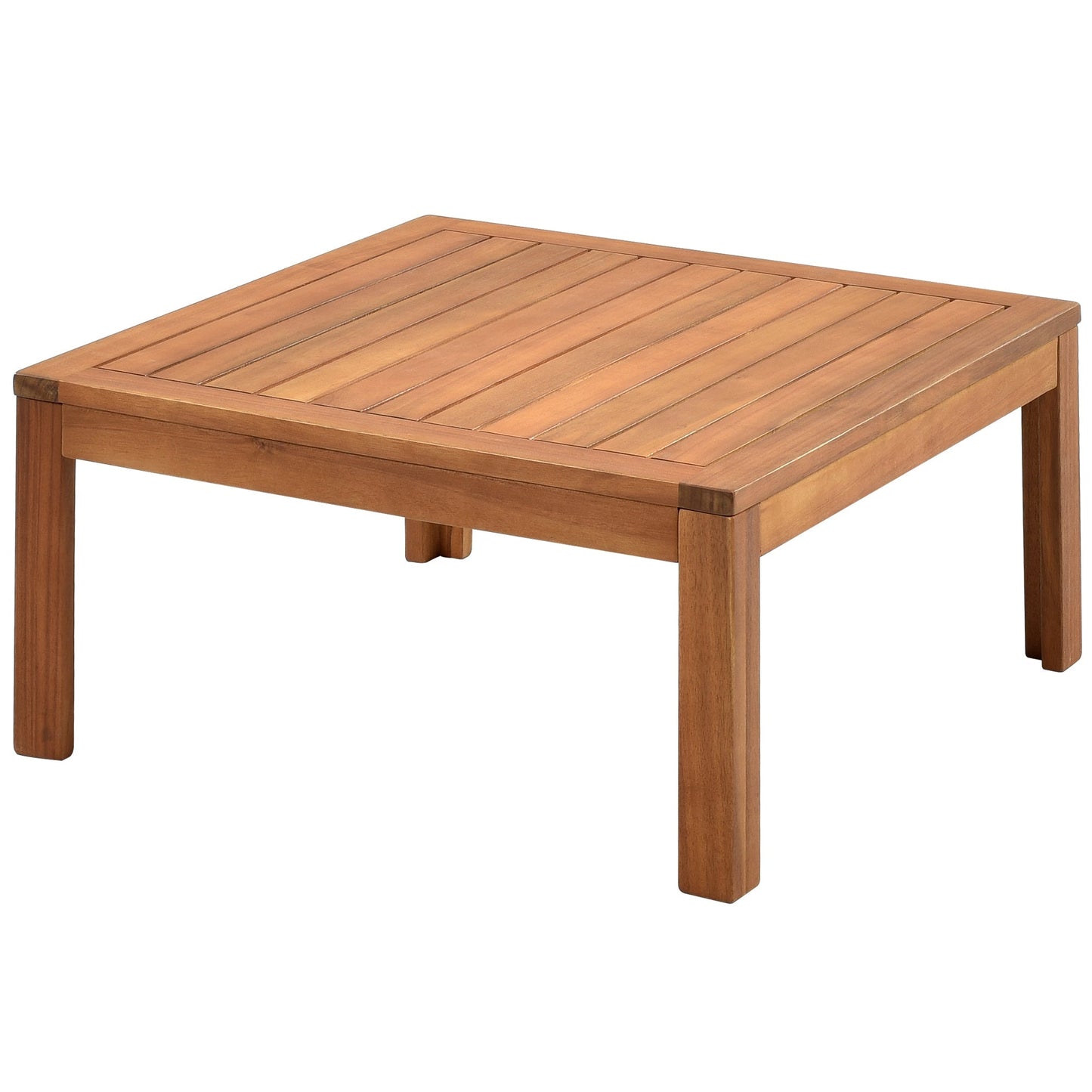Wood Structure outdoor table in warm teak finish with slatted top by HouseOfZazla on Tampa Home & Garden Store