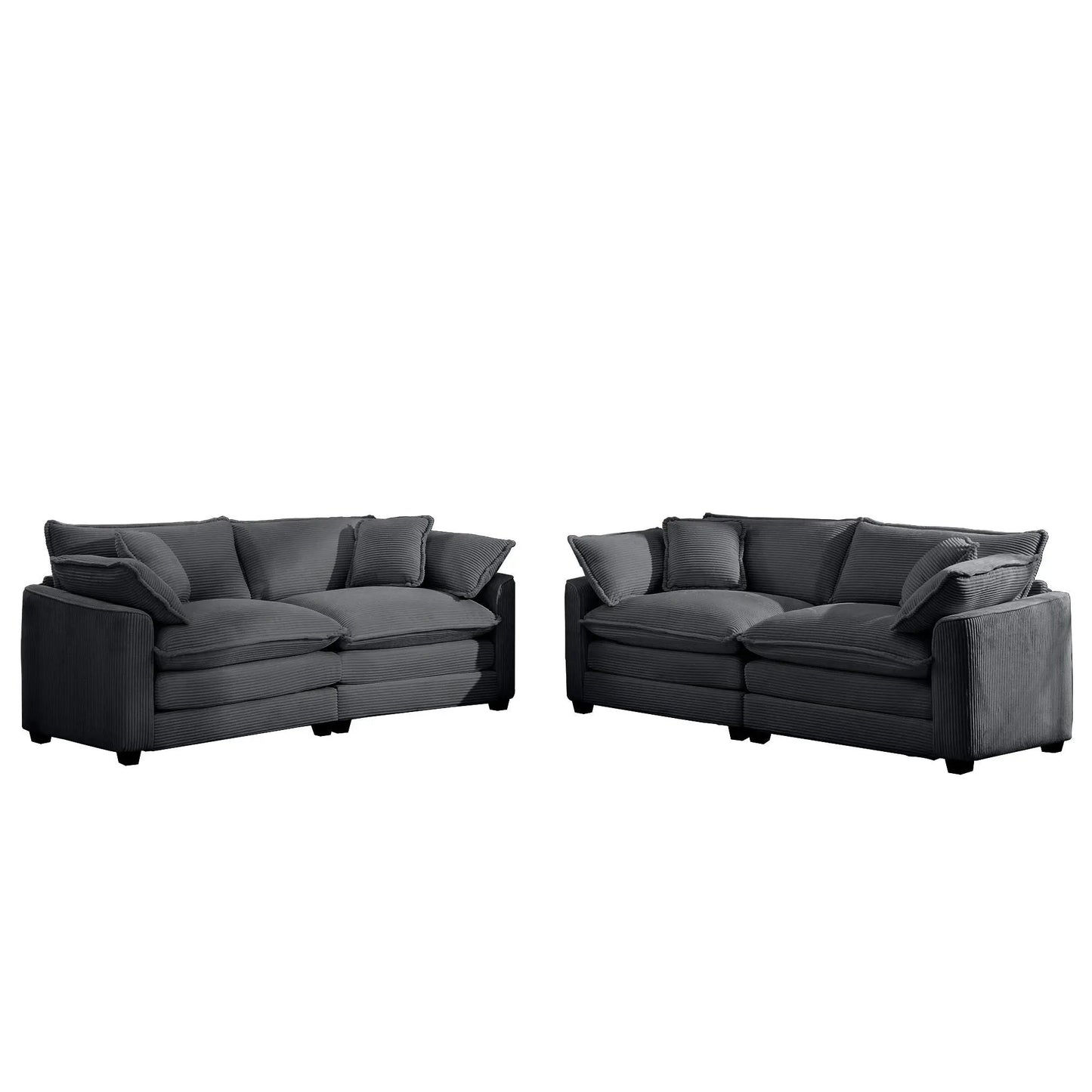 Elegant Sectional Sofa Set with Deep Seats