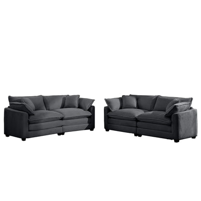 Elegant Sectional Sofa Set with Deep Seats