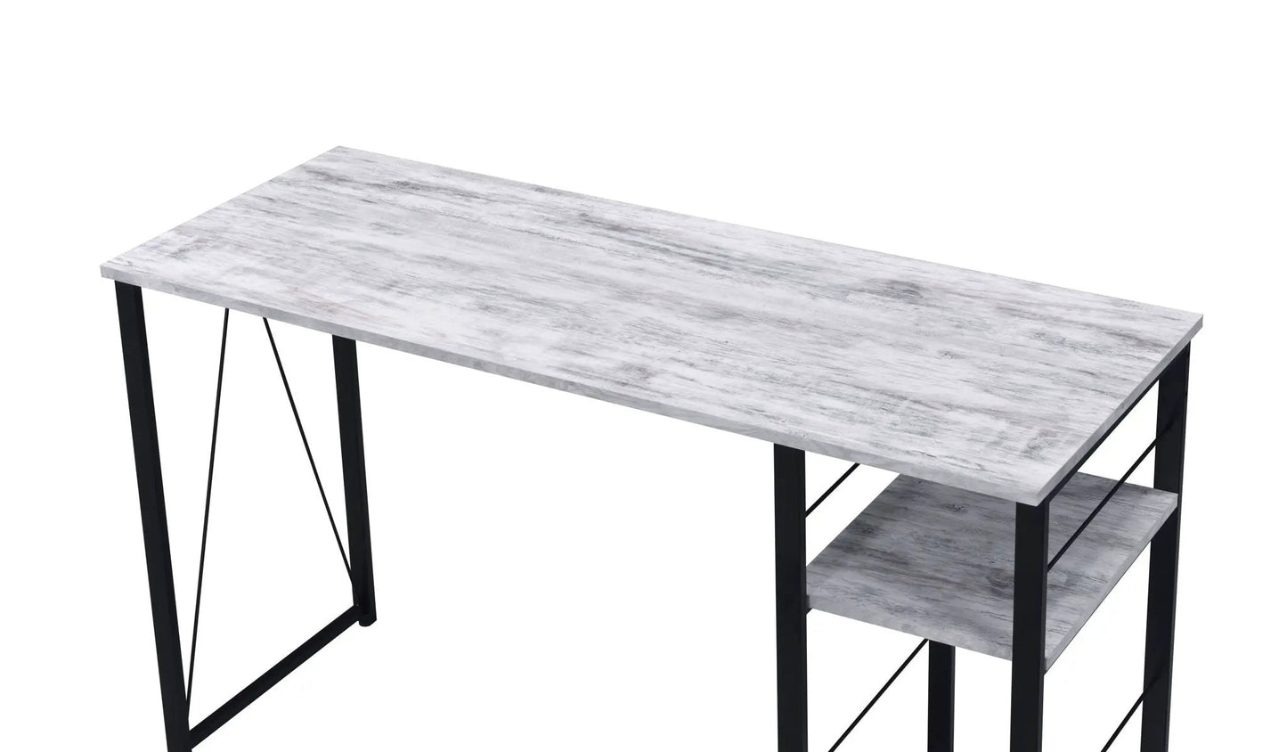 Vadna Writing Desk by Unique Piece Furniture with gray marble top and black metal frame on Tampa Home & Garden Store