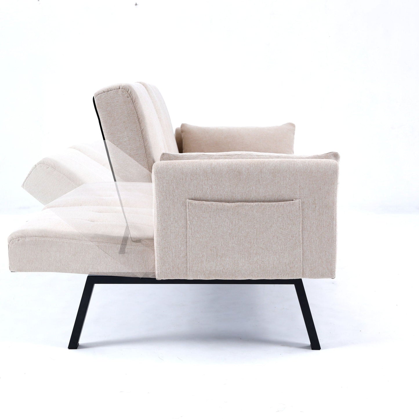Compact Foldable Sofa Bed and Cup Holder